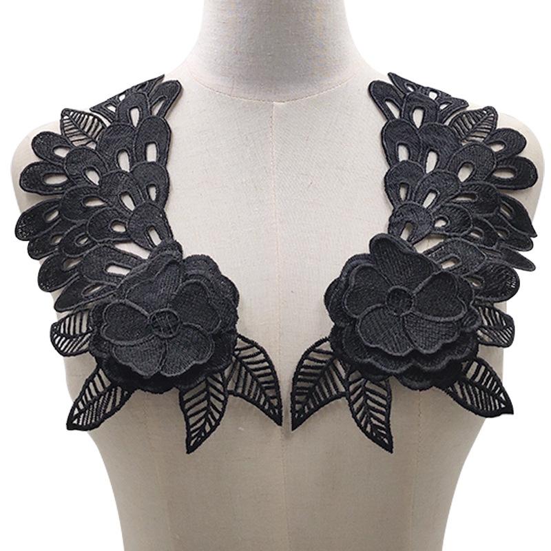Water-soluble lace collar, polyester silk embroidered corsage, three-dimensional hollow pair, decal, wing DIY accessories