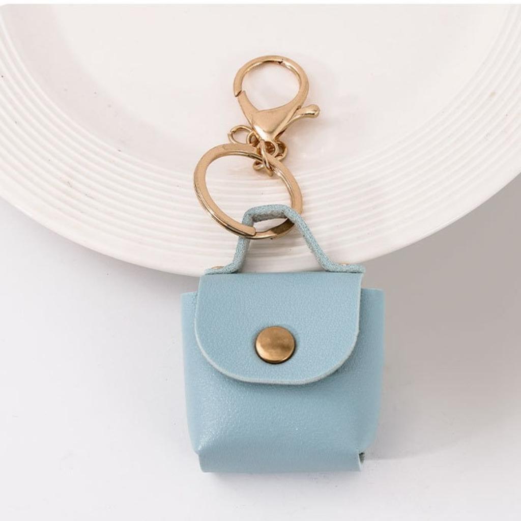 Amazon Change Bag Mini Small Storage Bag PU Leather Solid Color Square Bag Keychain Accessories Car Pendant