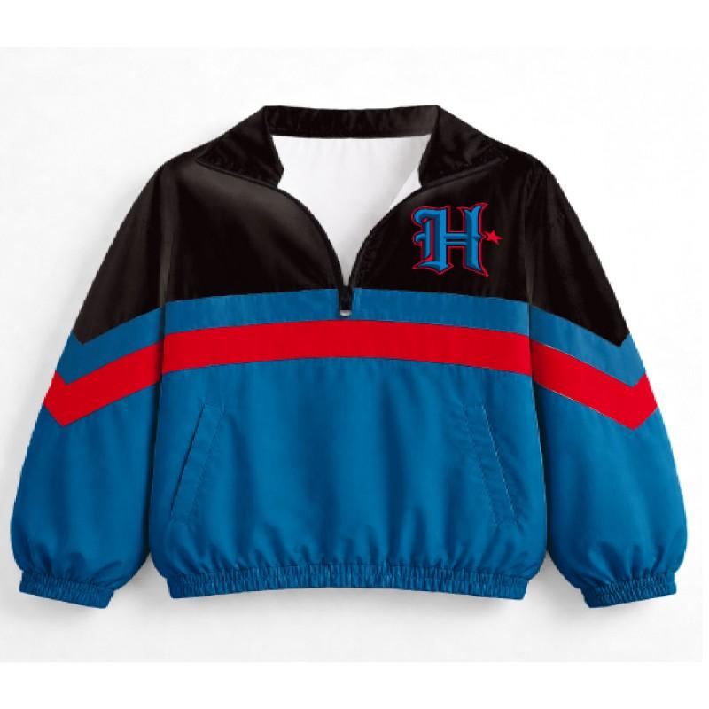 Womens Streetwear Zip-Up Stand Collar Sweatshirt 3D Digital Print Loose Fit Casual Top