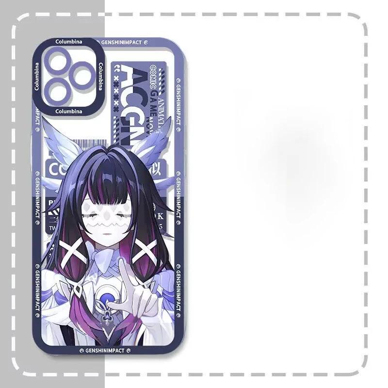 

Genshin Impact Флінс Колумбіна Варка Сандроне Чохол для телефону Для IPhone 16e 16 15 14 13 12 11 17 Pro Max XR XS Max Plus Mini Прозорий For iPhone 13