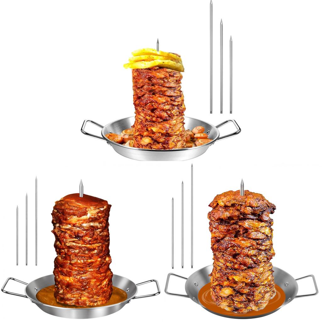 Vertical Rotisserie Stainless Steel Grill Skewer Set With Removable Racks For Outdoor Barbecue