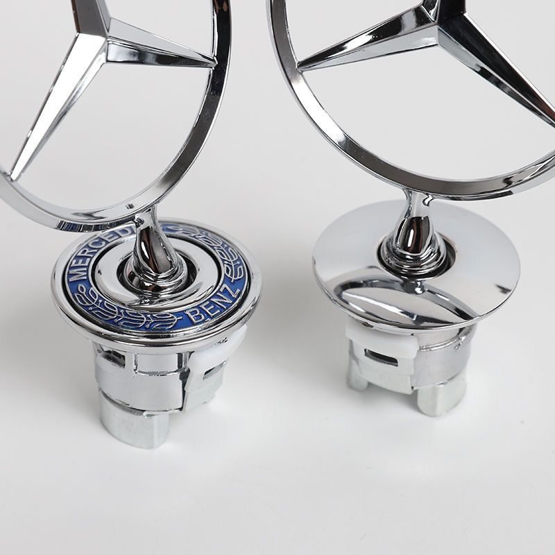 2025 Heiß Für Benz 1 Stück 44mm 3D Metall Blau Chrom Stern Haube Motorhaube Logo Emblem Abzeichen für Mercedes Benz W202 W203 W204 W208 W210 W