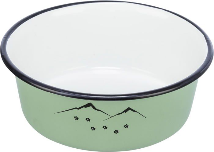 Gamelle - TRIXIE - 25213 - Émail/Acier INOX - 1,9 l - Vert - Rond