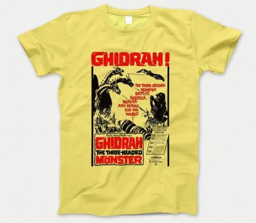 Ghidrah Film Poster T-shirt 878 Three Headed Monster Godzilla Kaiju Mothra Rodan S