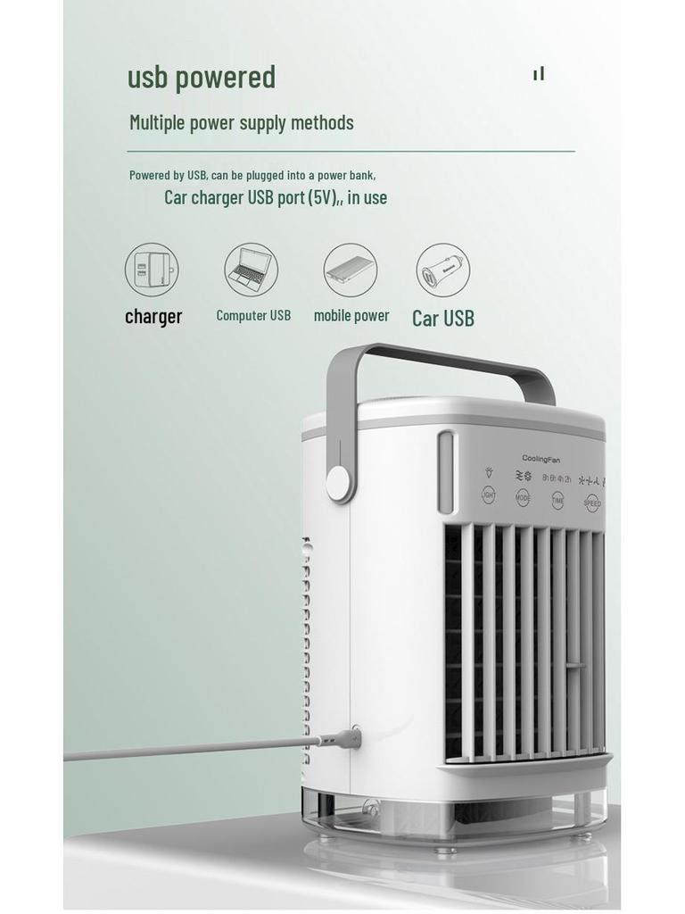 USB Desktop Bladeless Air Cooler with Humidifying Spray and Air Circulation