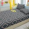 Simple 3-Piece Modern Geometry Pattern Matte Three Piece Fitted Sheet Set, Bedroom Printed Bed Cover Set, Bedding