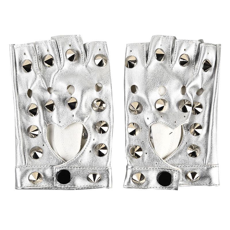 Women's Half-Finger Steel Pole Dance Gloves for Nightclub and Fashion Shows