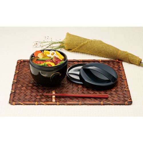 Skater Rice Bowl-Style Lunch Box, 136mm Diameter x 121mm Diameter, 840ml Capacity, Cafe Bowl Style, Two-Tier, Stylish, Perfect for Commuting, Made in