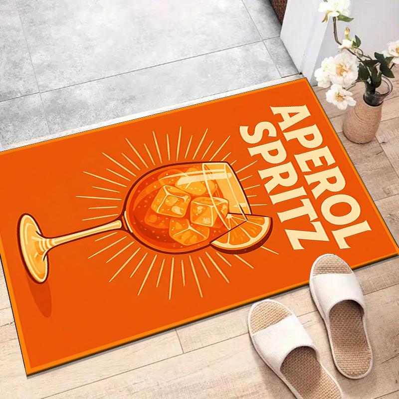 Aperol Spritz Polyester Carpet, Soft Indoor Mat for Office Chair, Living Room, Computer Desk - Decorative Home Office Rug Design