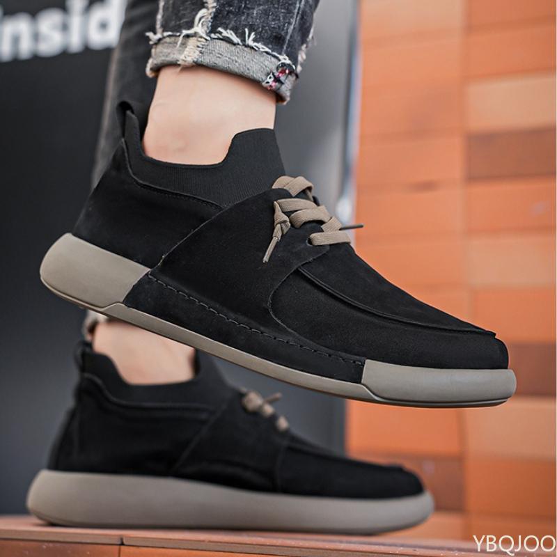 Spring and Autumn Fashion Outdoor Leisure Anti Slip Work Men's Shoes Black Flat Bottom One Foot Sports Men's Single Shoes
