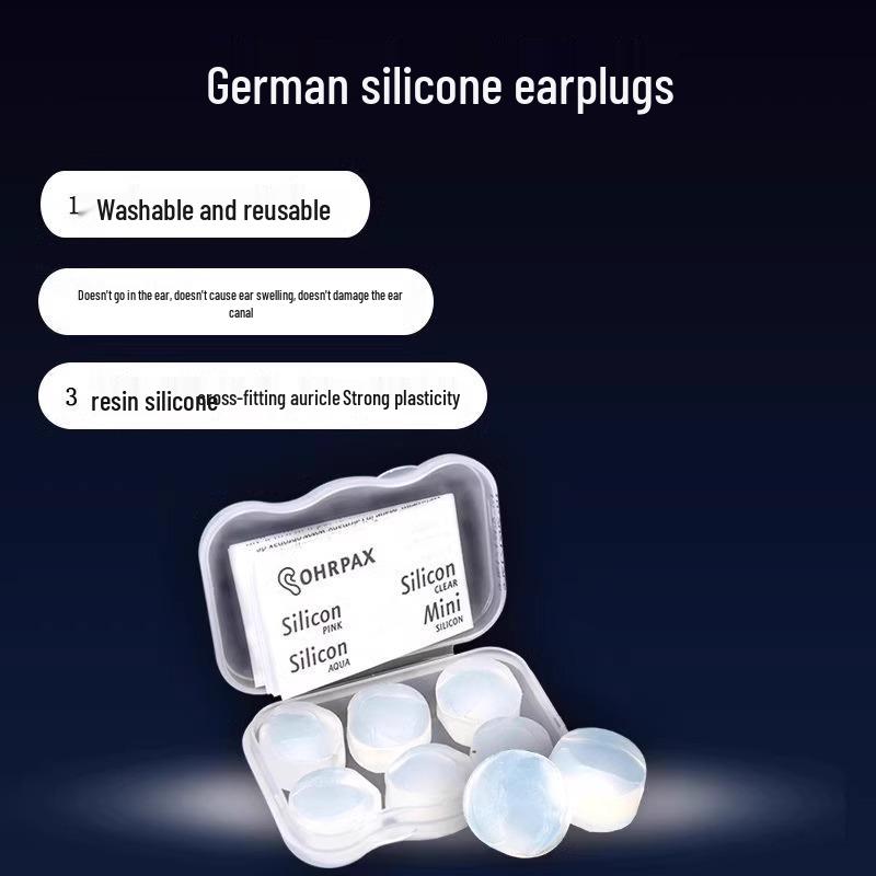 Sleep-Enhanced German Silicone Earplugs: Soundproof, Noise-Reducing, Pain-Free for Studying & Rest