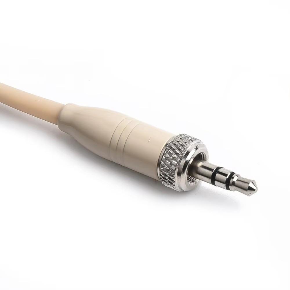 New Beige Headset Mic Wireless 3.5mm 3 Pin Headworn Microphone Double Earhook Amplifier Voice Speaker Microphone Accessories
