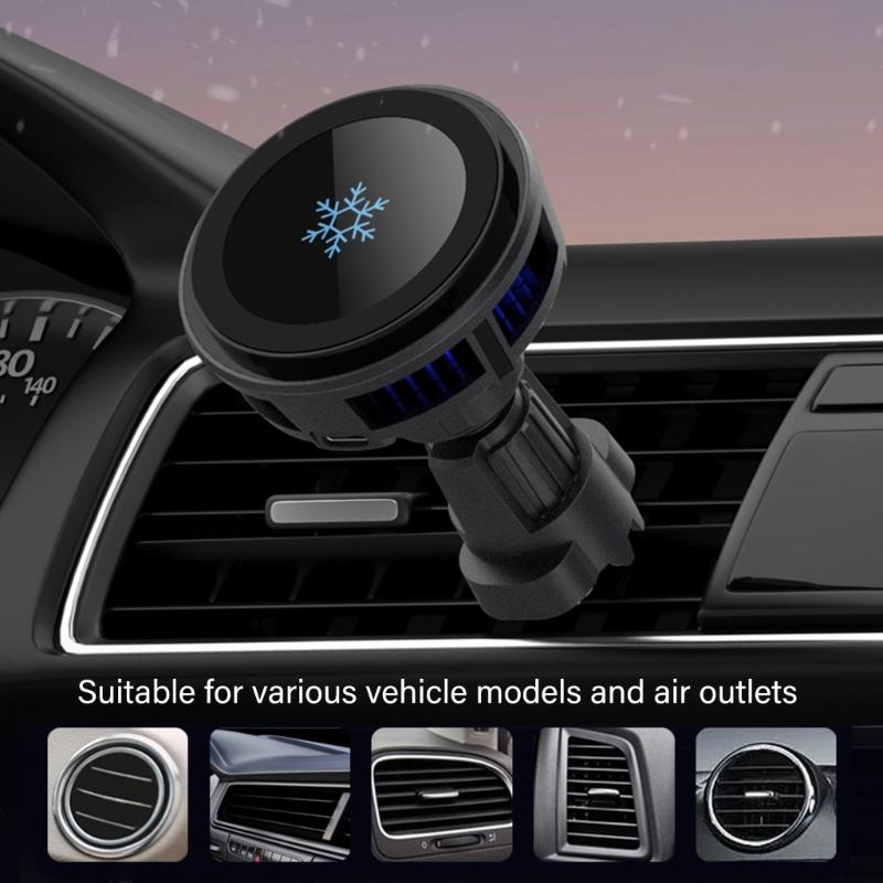 15W Fast Charging Phone Mount Support Rack Holder with Semiconductor Cooling System and Colorful Lighting for Smartphone