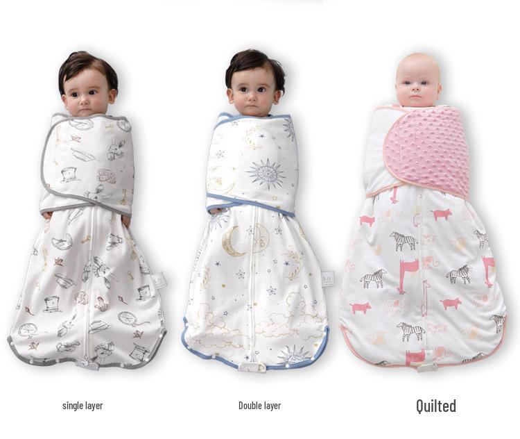 Newborn Knit Cotton Anti-Startle Swaddle Sleeping Bag - All-Season Style