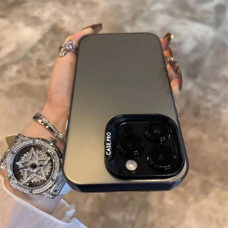 Luxury Plating Matte laser Phone Case For iPhone 16 Pro Max 15 14 13 12 11 Plus X XS XR Fashion Shockproof Bumper Cases Cover