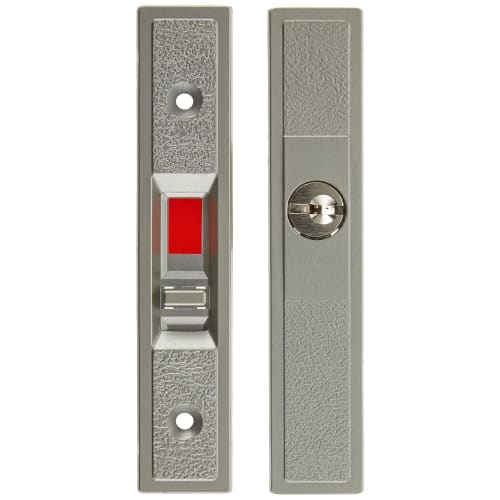 Nicchu Seisakusho Replacement Sliding Door Lock with Key, Dimple Cylinder Type, Silver, GA-800D-SL