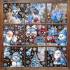 1/2/4/6/8/9 Sheets Blue Christmas Window Clings With Snowman Santa Reindeer Patterns Perfect For Winter Holiday Party Decoration