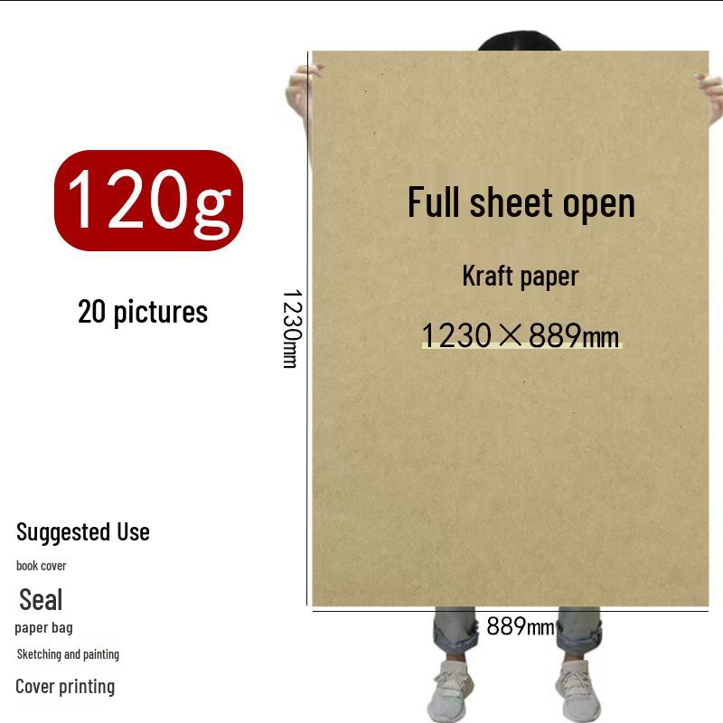 100 Sheets Yellow A4 Kraft Paper Covers: 150g Thick Cardstock, Acid-Free Wood Pulp