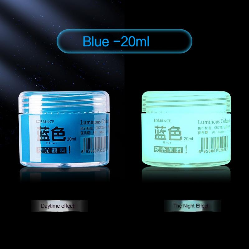 Borrence Glow In The Dark Acrylic Paint Set 20ml 8-Color Hand-Painted Graffiti DIY Fluorescent Pigment Luminous Paint Waterproof