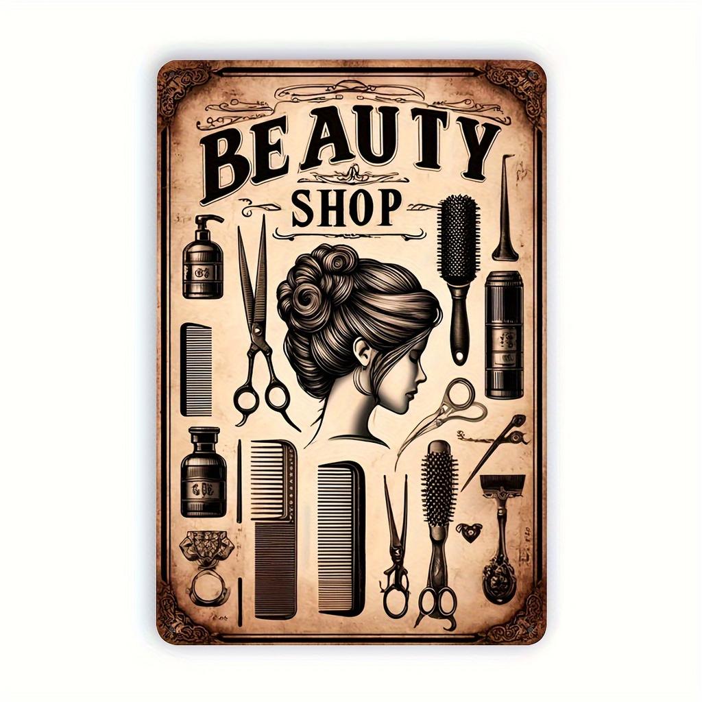Pack Vintage Metal Sign Antique Iron Poster for Hair Salon Bar Barber Shop Wall Art Sticker Retro Metal Painting Sign