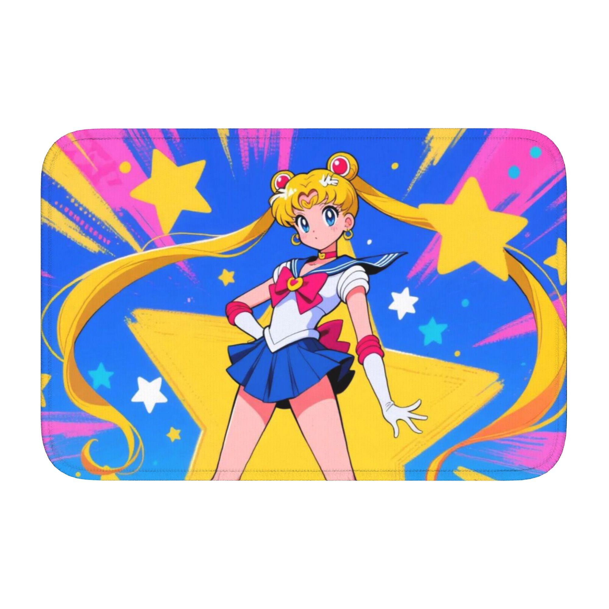 

Sailors Moons Cute Cartoon Front Door Floor Entrance Welcome Mats Outdoor Kitchen Doormat Toilet Living Room Carpet Rug Footpad 60cm x 90cm