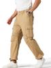 Swoemc Cargo Sizes Loose Solid Winter Men's Pants, 6-Pocket Trousers, M-5XL, Workwear, Fit, Multi-functional, Cotton, Color, Spring, Autumn, (Khaki,