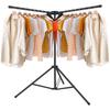Tripod Clothes Drying Rack with 4 Poles Collapsable Clothes Rack Rotatable Arms Foldable Drying Rack for Indoor Outdoor