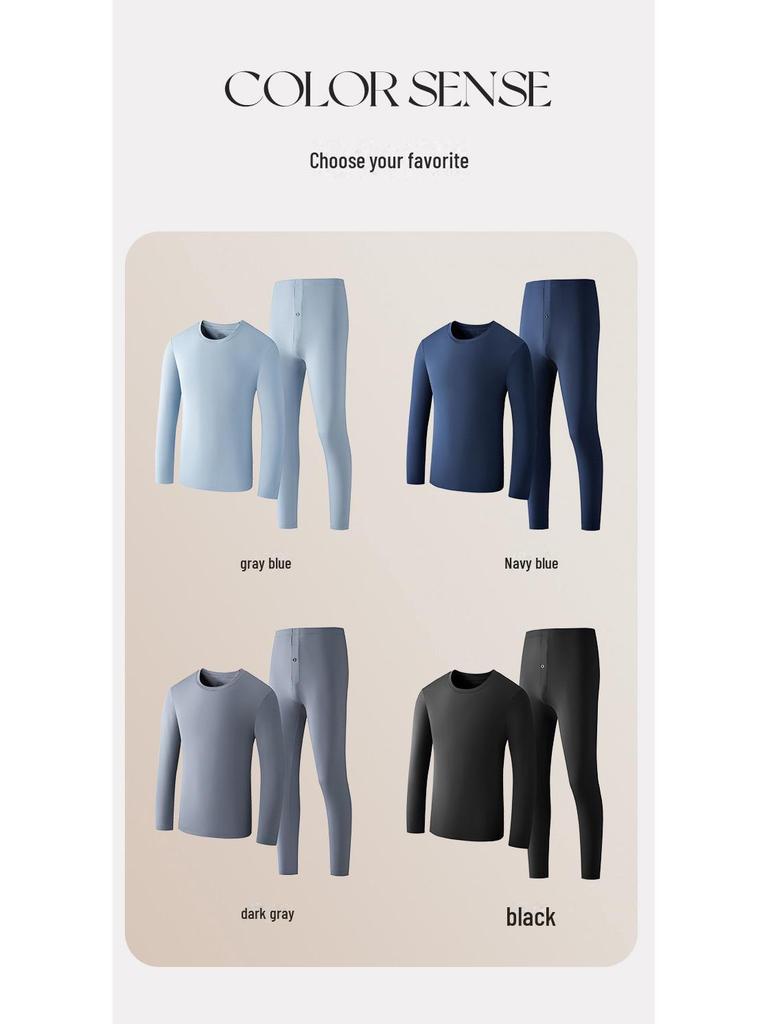 Luxury Lenzing Modal Men's Thermal Underwear Set - 80-count, Thin, Perfect for Spring, Autumn, and Winter.