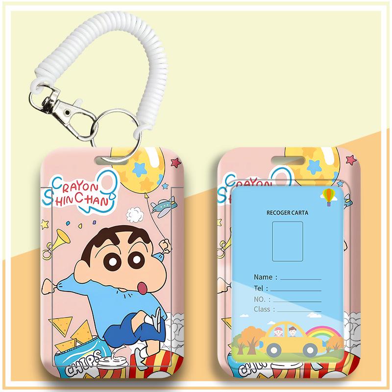 Crayon Shin-chan Cartoon Student Lanyard ID Badge Holder for Campus Use