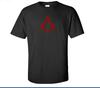 Assasin's Creed Ezio Clan T-shirt Logotyp Herr Svart Röd Bomulls T-shirt S - 5XL