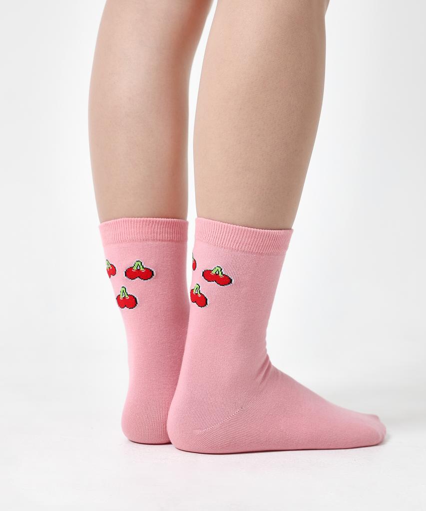 Halibo Fashion Middle Socks Cherry