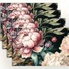 6er Set Tischsets mit Blumenmuster, Gewebte Tischmatten aus Leinen, Maschinenwaschbar, Für Küchen- und Esszimmerdekoration, Festlicher Haustisch
