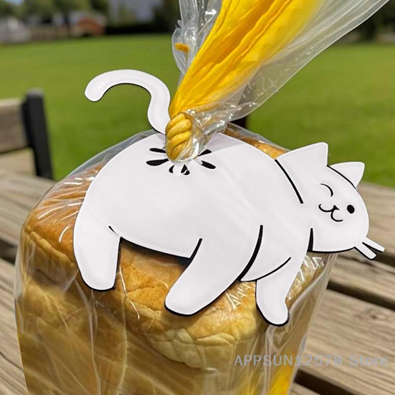 Clip per Sacchetti Pane Coda di Gatto Divertente Stampa 3D Portasacchetti Gadget da Cucina Novità Per Amanti dei Gatti Conservazione Cibo Decorazione Casa 1/2/3pz