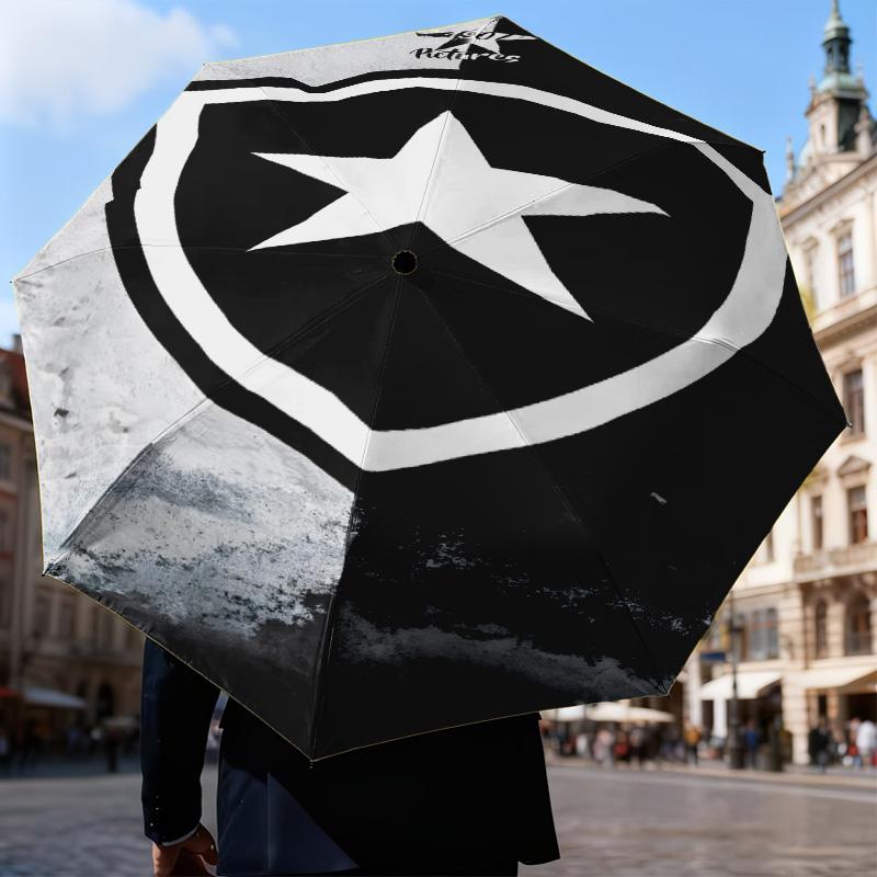 1PC Botafogo Pride Emblem Printed Umbrella Folding Umbrella, Automatic Umbrella 8-Frame for Travel, Camping Fan Gifts Christmas Gifts
