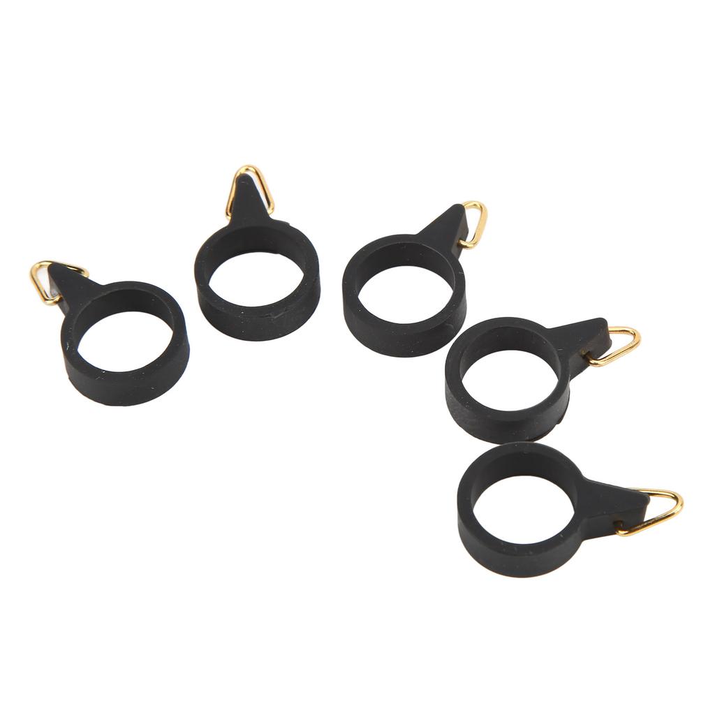 5pcs Fishing Rod Hook Holder Rubber Circle Stainless Steel Fishing Pole Hook Keeper for Bait ToolS