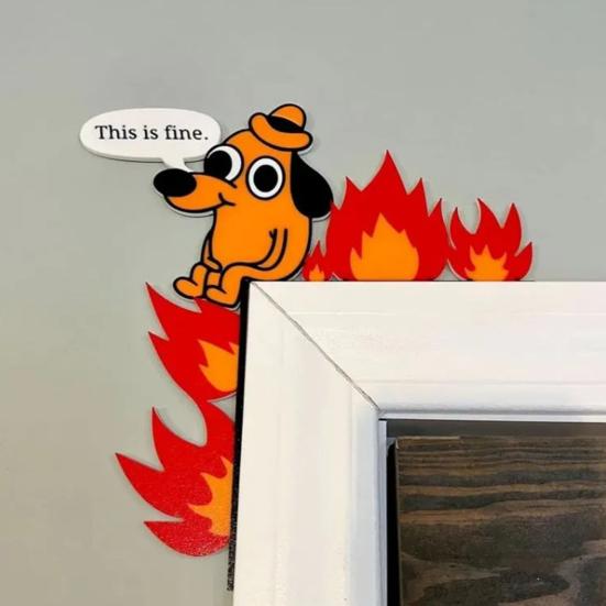 1 Stk/2 Stk Hundeflammedør Topper Tegneserie Hundedørkarm Hjørneskilt DIY Craft Home Decor for Valentinsdag Jul Vinduer Veggdekorasjon