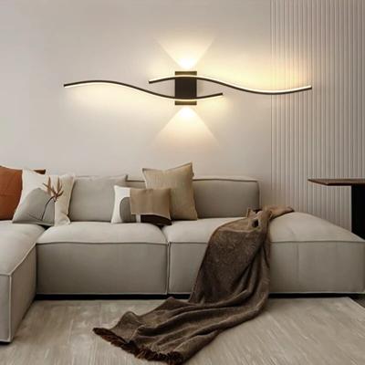 New Stylish Modern Aluminum LED Wall Lamp - Perfect for Contemporary Minimalist TV Wall Lighting In Living Room and Bedroom Deco