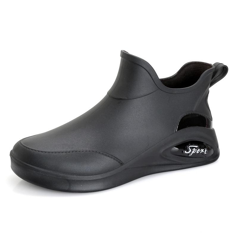 

Wind short tube rain shoes men s tide waterproof and non-slip couple outdoor fishing shoes soft-soled rubber shoes water wash car rain boots 40 чёрный