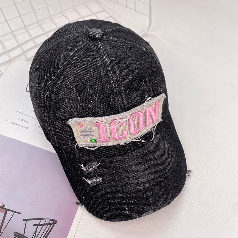 Summer original design versatile washed old letter baseball cap women 56-60CM