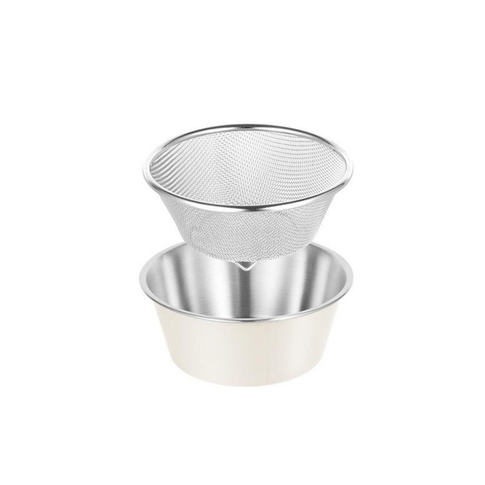 Colander Double Layer Stainless Steel Colander Set Stackable Space Saving Strainer Bowl Set Mini Drain Basket Draining Rice