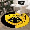AEK AthenGoldenes und Schwarzes Wappen Design Runder Teppich für Wohnzimmer, Schlafzimmer, Spielzimmer, Stuhlmatte, Läufer, Kreis Teppich, Ventilator Weihnachtsgeschenk