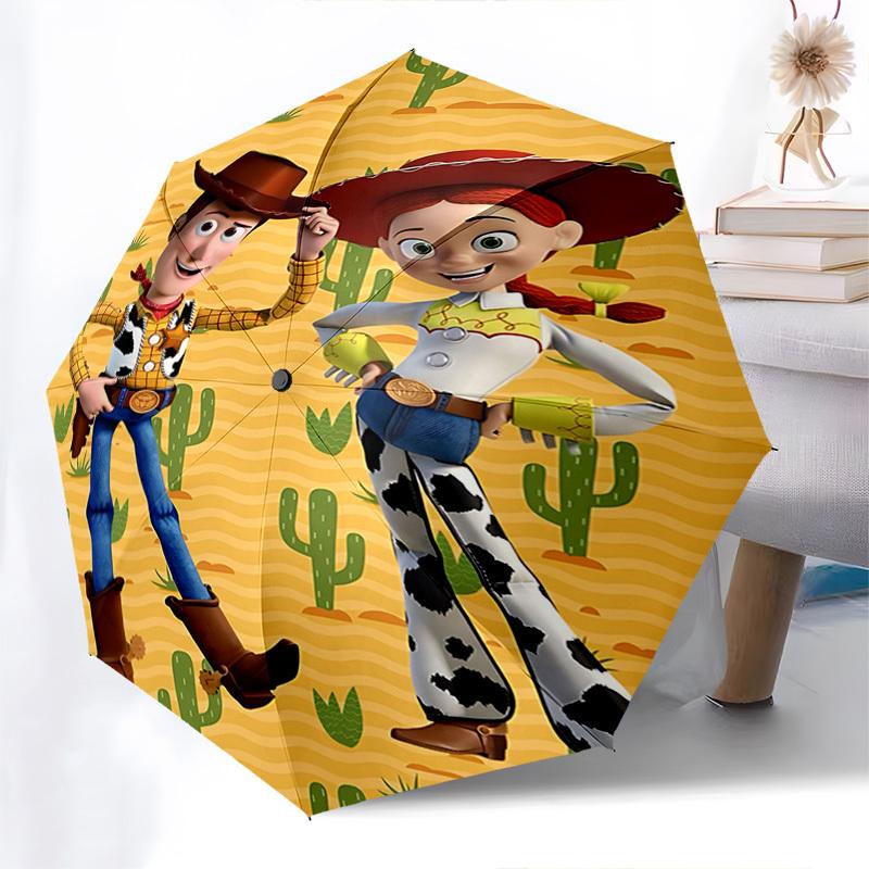 Cowboy, Jessie Themed Automatic Opening and Closing Umbrella, Brightly Colored 8-rib Portable Umbrella, Suitable for Men and Women, A Perfec