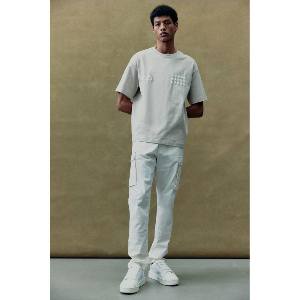 H M Loose FiT PrinT T sHirT Beige sTars