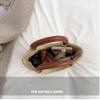 Capacity Bohemian Grocery Handbags Pu Leather Weave Beach Bag Women Handbag Shoulder Bag Straw Bag