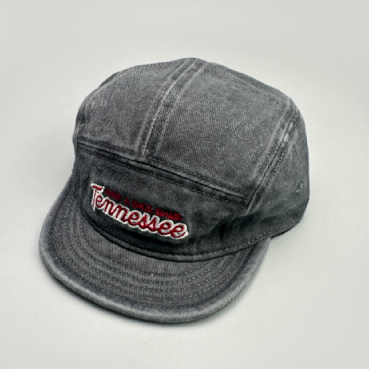Tie-Dye Embroidery Letter Soft Top Short Brim Baseball Cap Men S And Women S Sunshade Versatile Cap 52-60cm серый