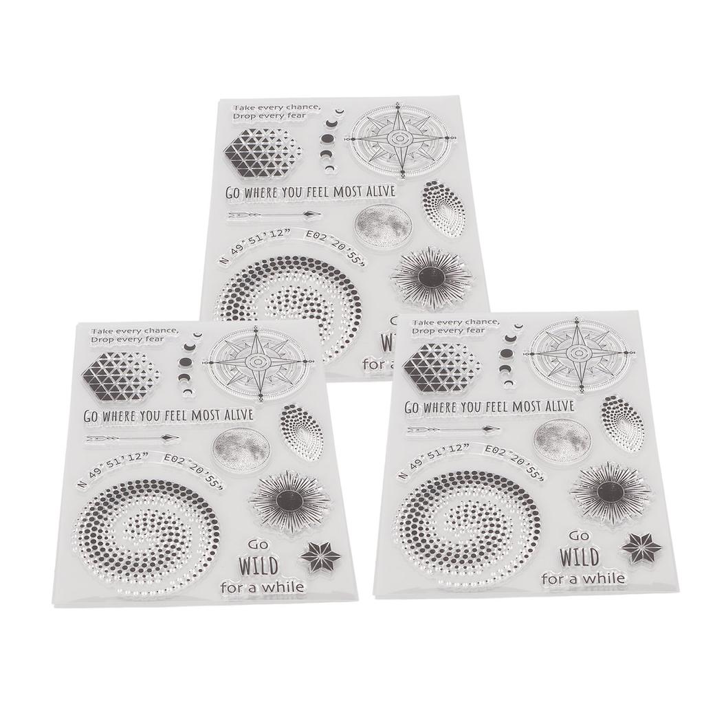 3pcs Clear Stamp Reusable  Scrapbook Handbook Album Decorative Transparent Stamp Paper Crafts Han