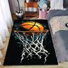Basketball Hoop Carpet with Artistic Splash Pattern, Black and Orange Suitable for Use As an Anti-slip for Living Room Bedroom Sofas