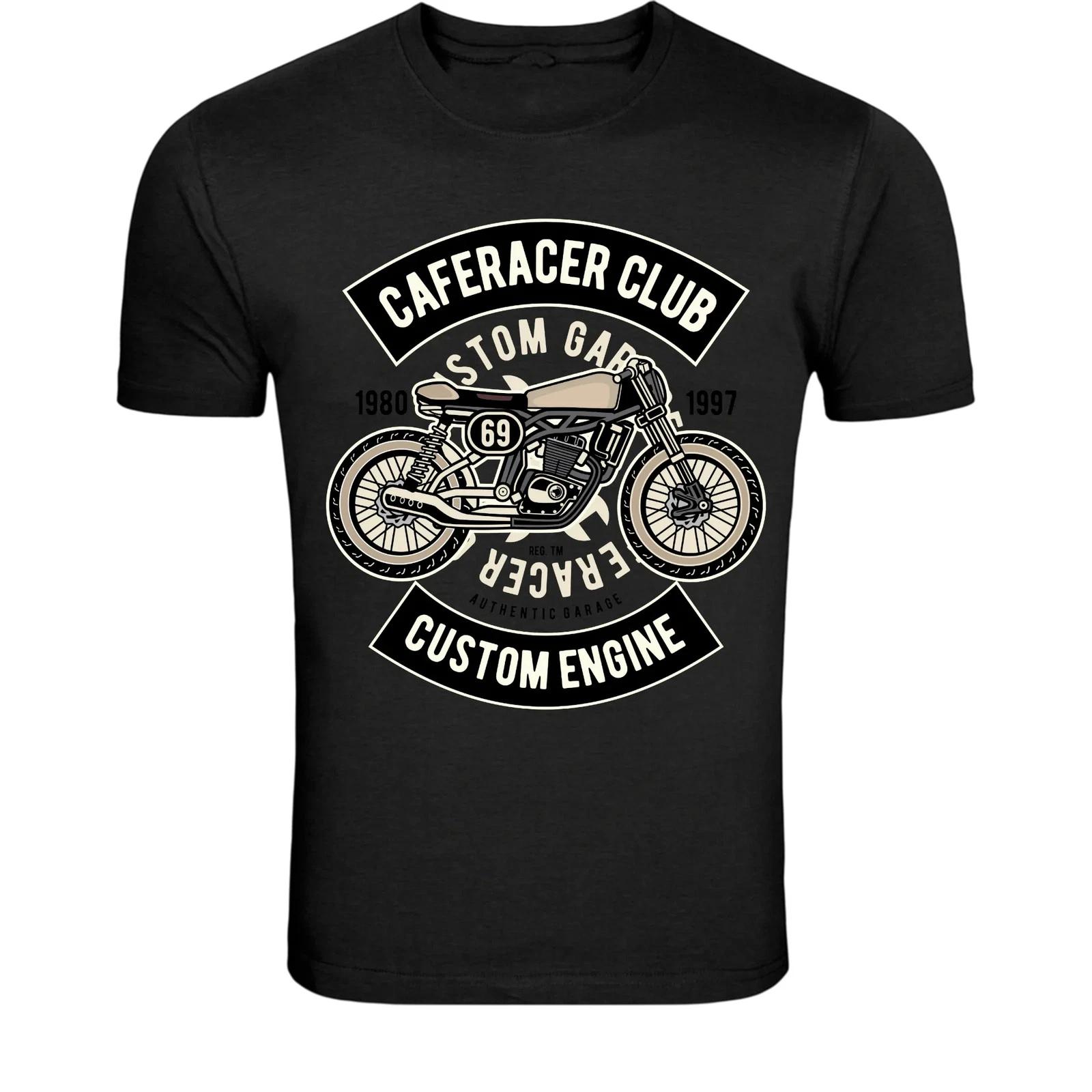 Cafe Racer Classic Motorcycle Rider T-Shirt - Vintage Bike Racing S