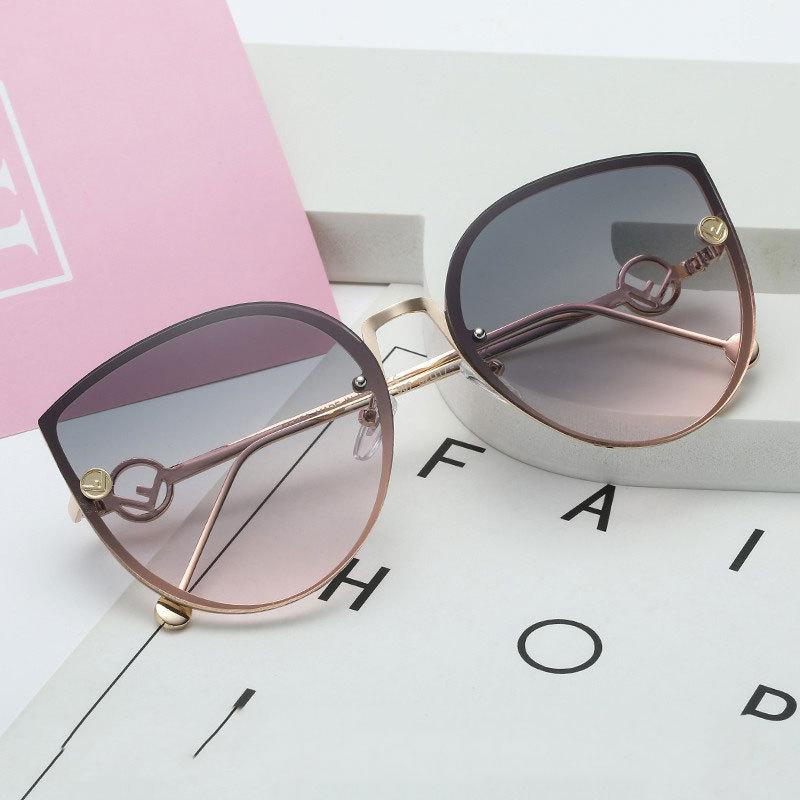

Trendy Round Women Frame Sunglasses Metal And Plastic Material Protection Uv StyleF