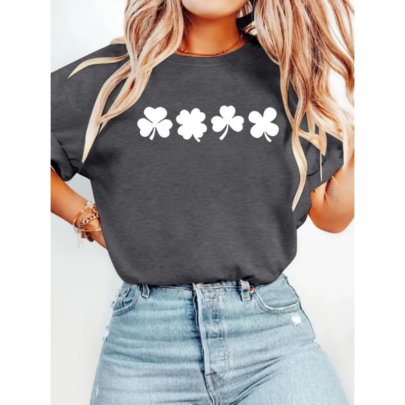 

Женская летняя футболка с круглым вырезом и короткими рукавами с принтом, новая удобная футболка XXL